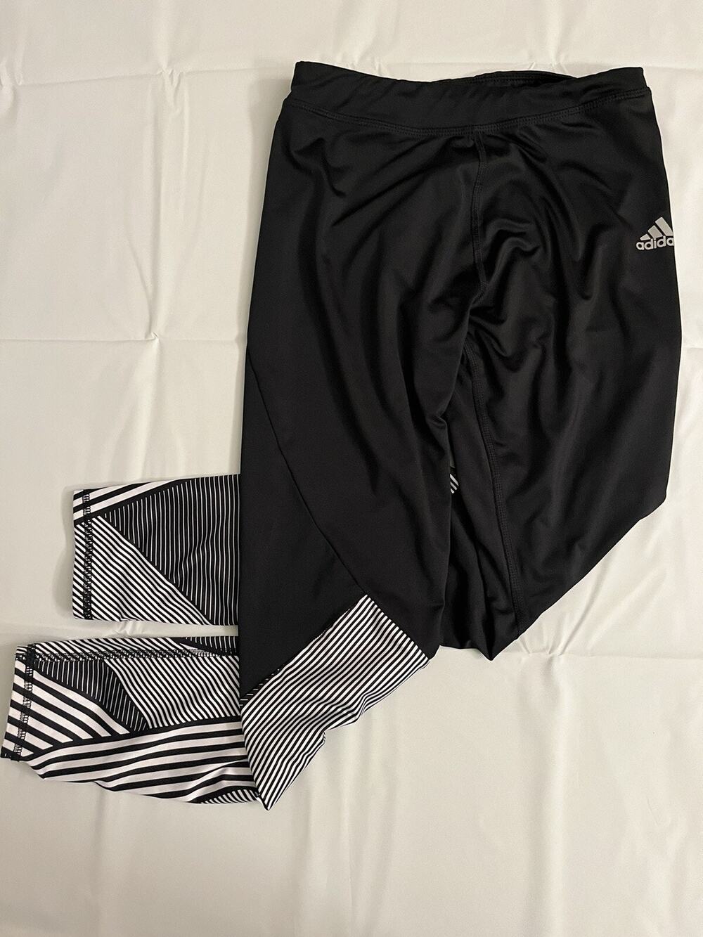 Girls YL 14-16 Adidas Stretch Leggings Black